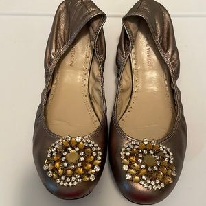 ADRIENNE VITTADINI BALLET FLATS WITH JEWELS SIZE 8M IN GOOD CONDITION